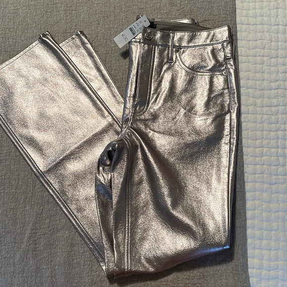NWT J Crew Full-length demi-boot pant in metallic faux leather 27Tall - Picture 4 of 4